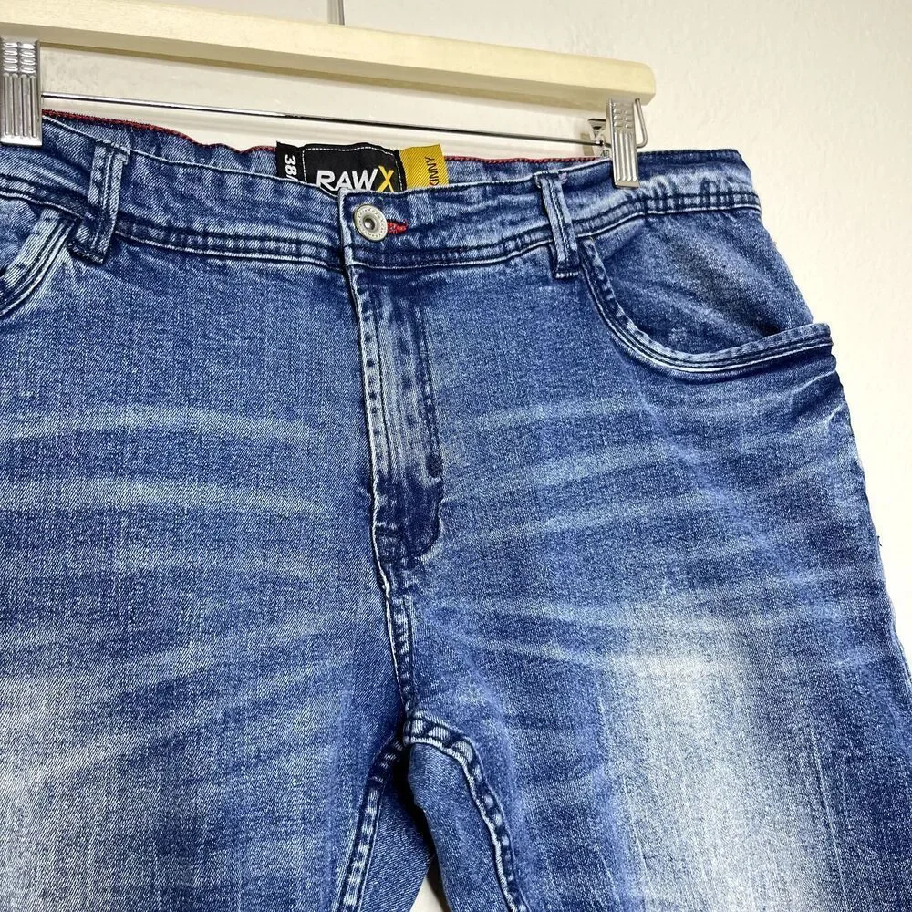 Raw X Skinny Jeans Mens 38x32 Actual 38x30 Medium Wash Stretch Denim Pockets